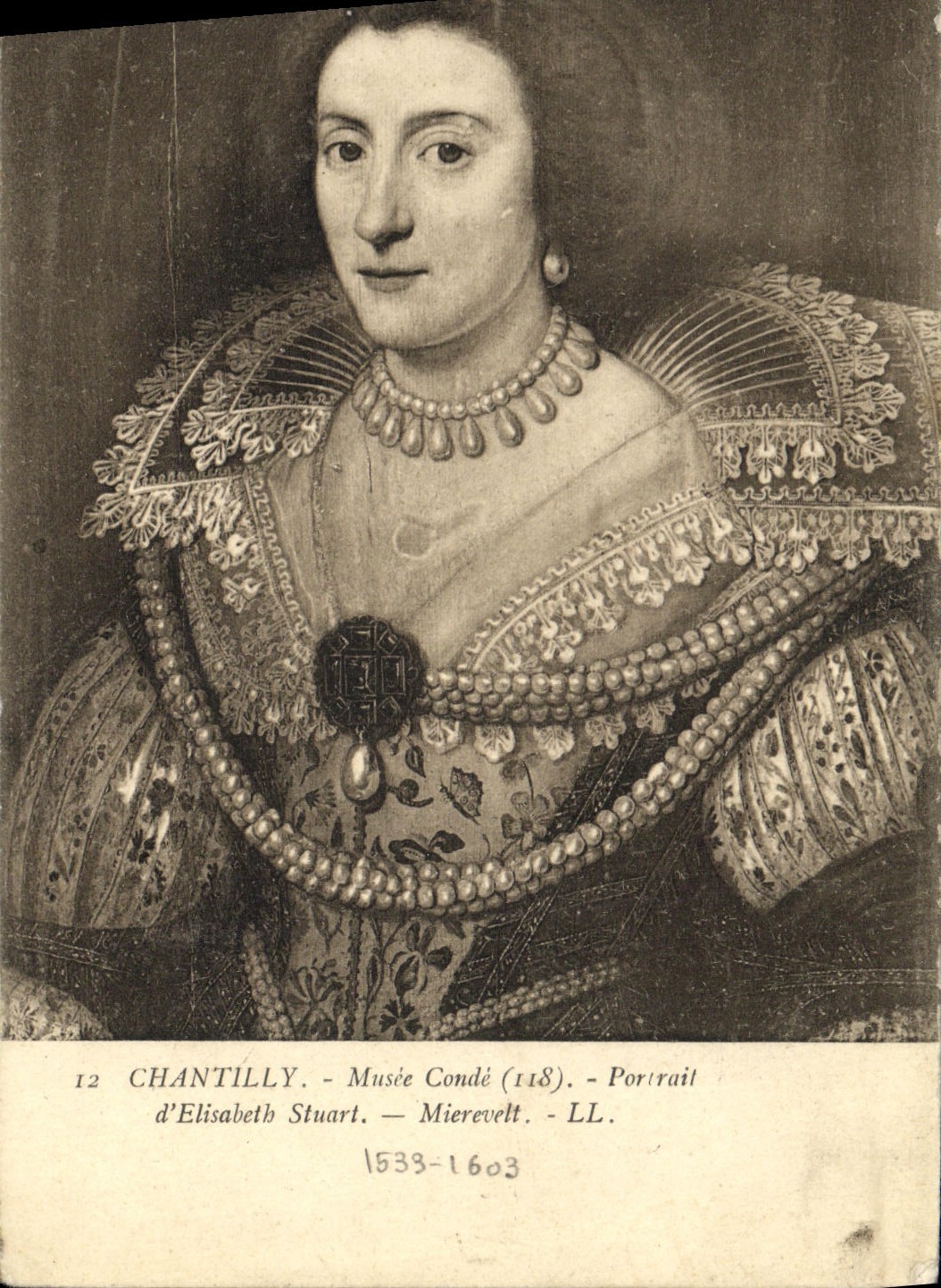 CPA Chantilly Musee Conde Portrait d'Elisabeth Stuart Mirevelt