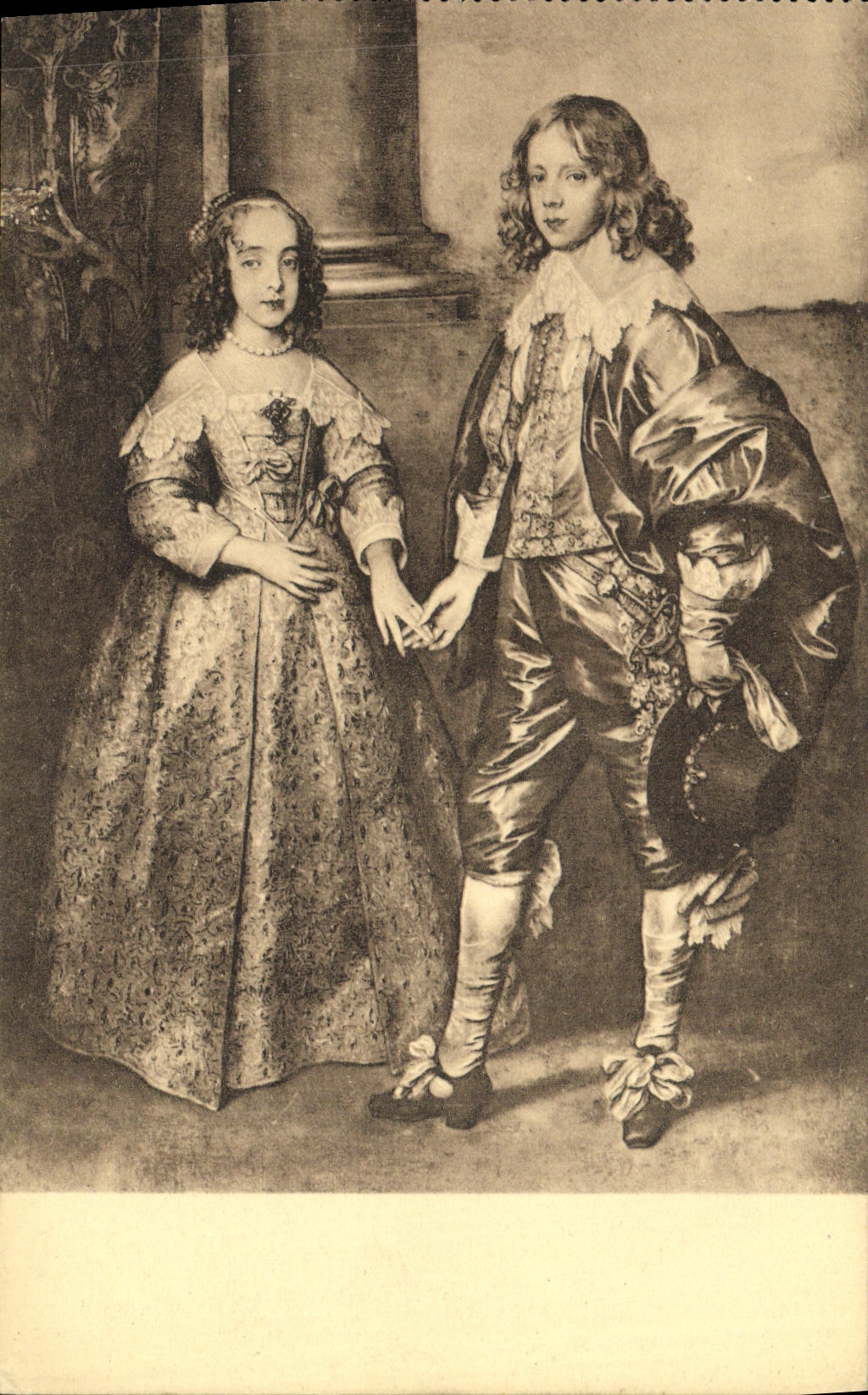 CPA Van Dyck Guillaume II et Marie Stuart