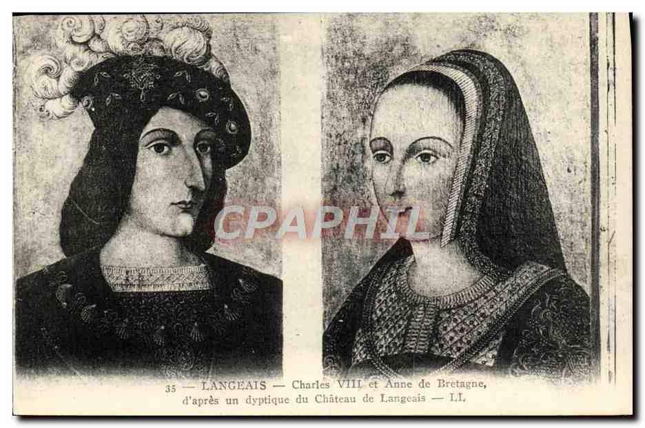 CPA Langeais Charles VIII et Anne de Bretagne