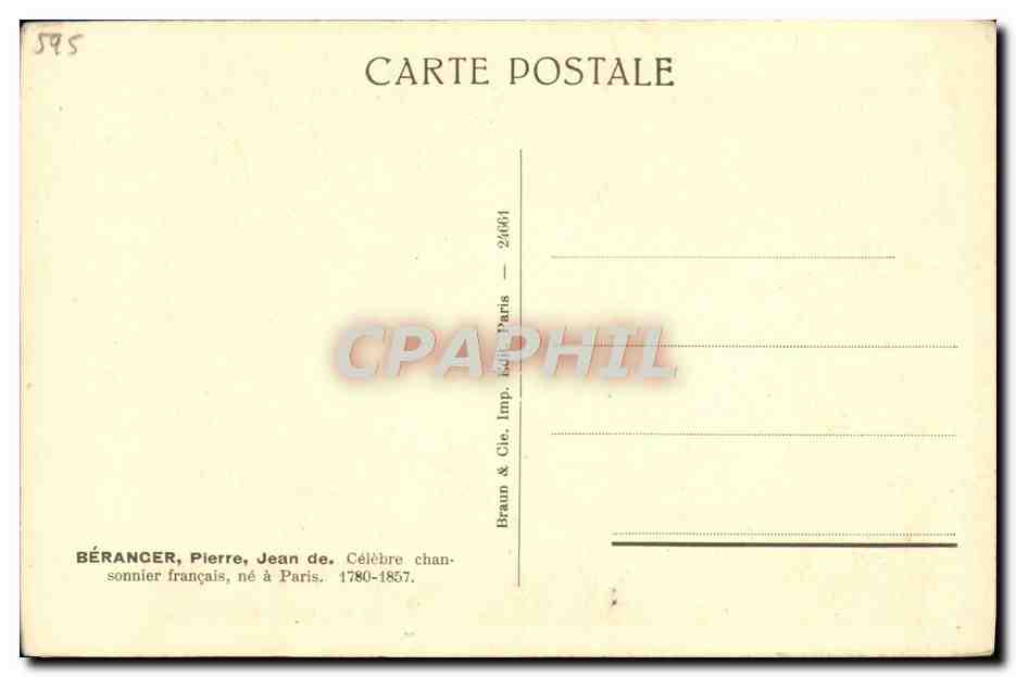 CPA Beranger 1780 11857 — Rückseite