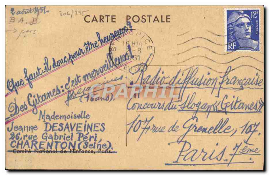 CPA Gainsborough La Princesse Sophia — Rückseite