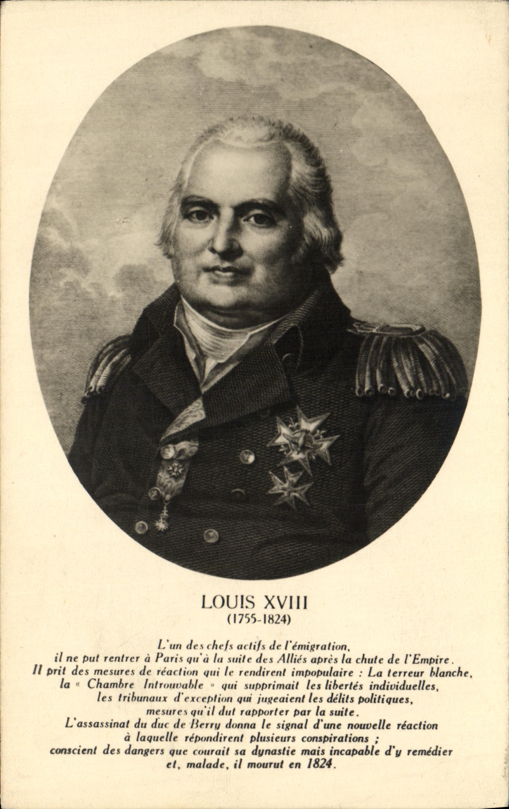 CPA Louis XVIII Roi de France 