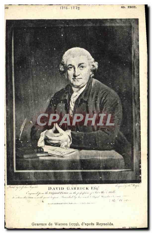 CPA David Garrick Gravure de Watson d'apres Reynolds 