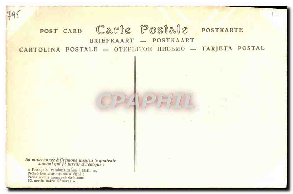 CPA Francois De Neufville Duc De Villeroy — Rückseite