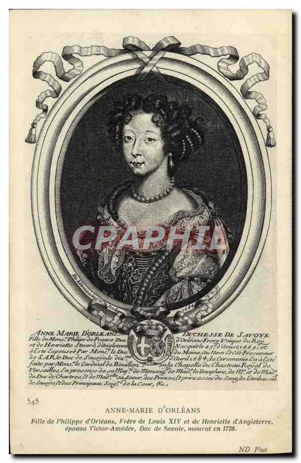 CPA Anne Marie D'Orleans Fille de Philippe d'Orleans frere de Louis XIV