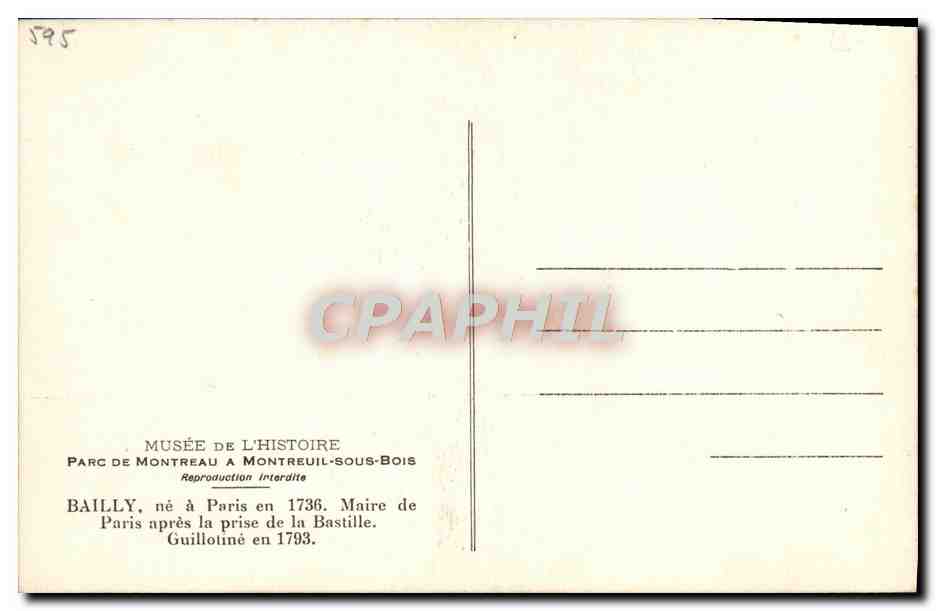 CPA Bailly Maire de Paris apres la prise de la Bastille  — Rückseite