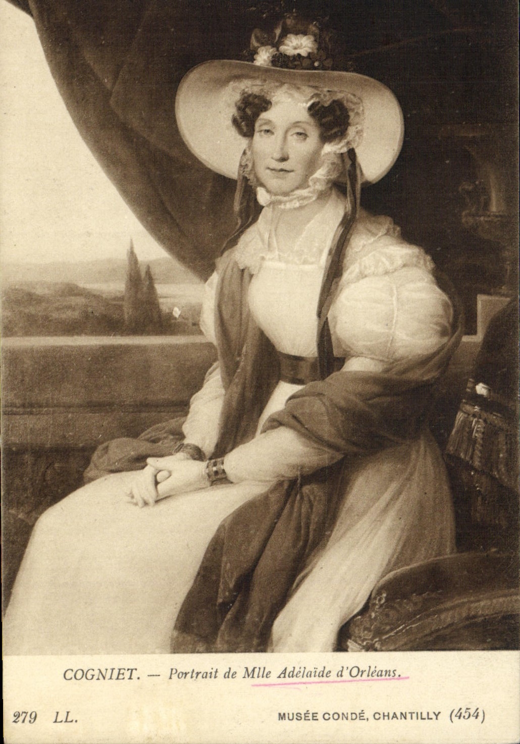 CPA Cogniet Portrait de Mlle Adelaide d'Orleans Musee de Chantilly 
