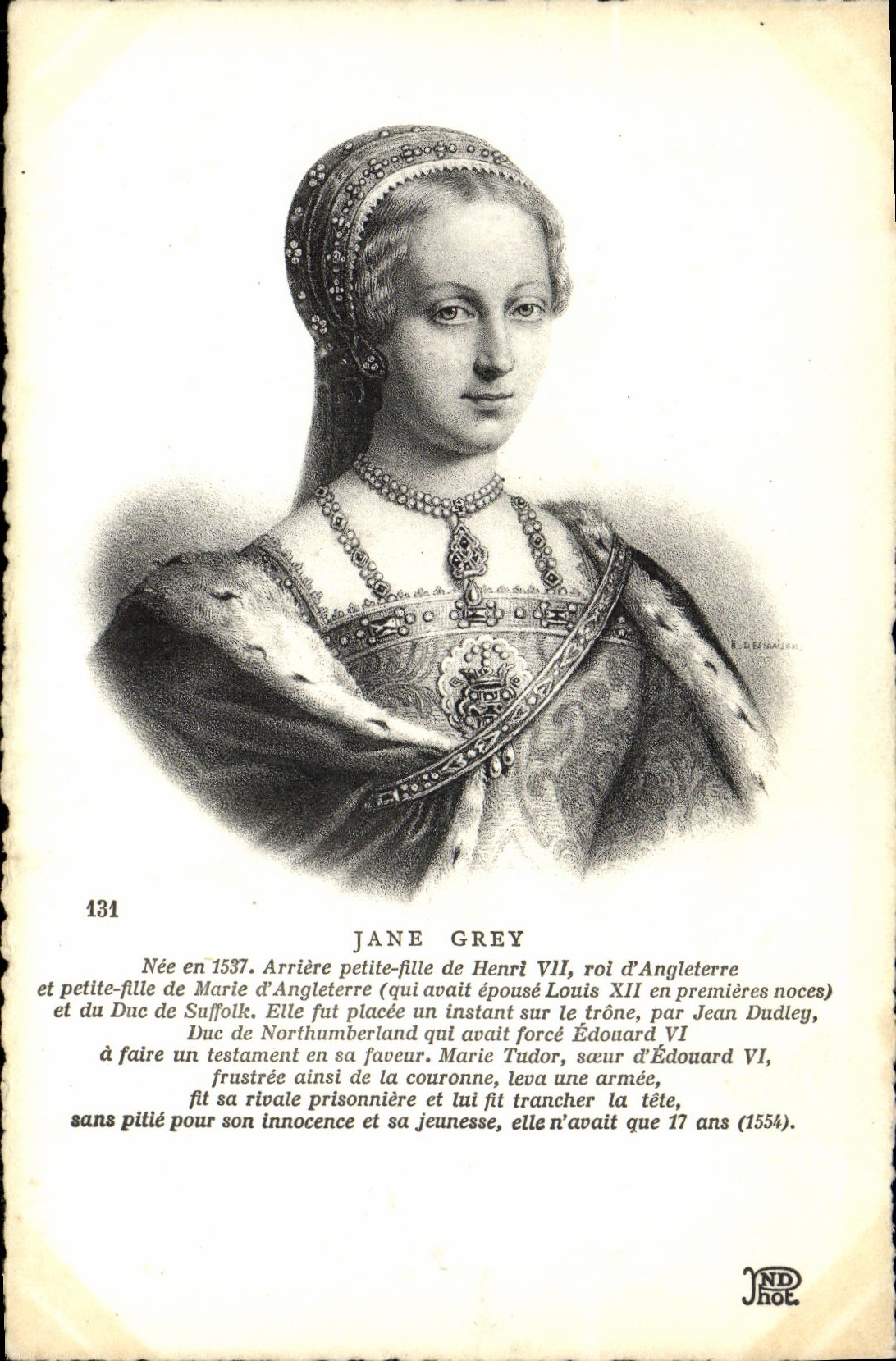 CPA Jane Grey Arriere petite fille d'Henri VIII roi d'Angleterre