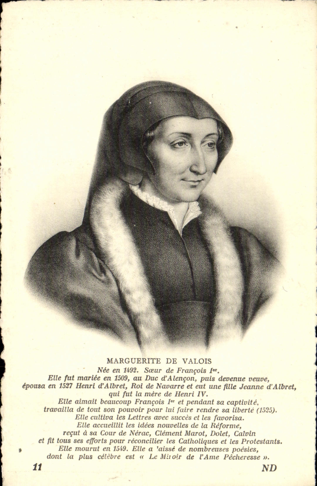 CPA Marguerite de Valois Soeur de Francois 1er
