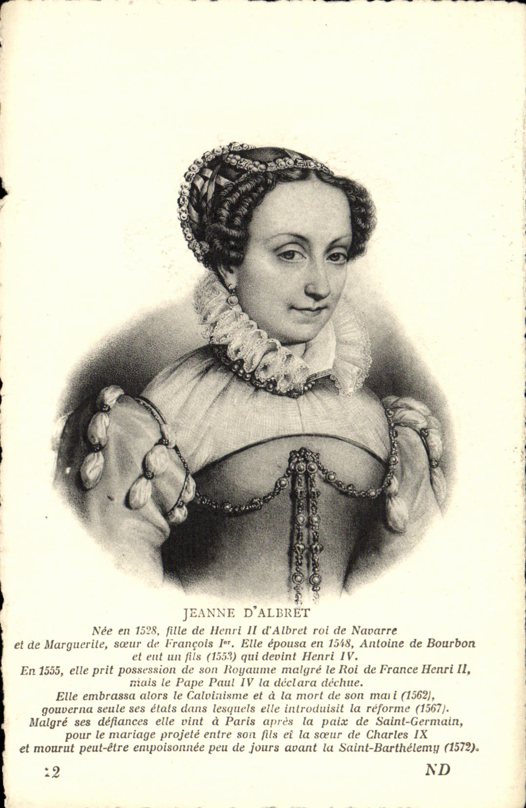 CPA Jeanne d'Albert Fille de Henri II roi de Navarre