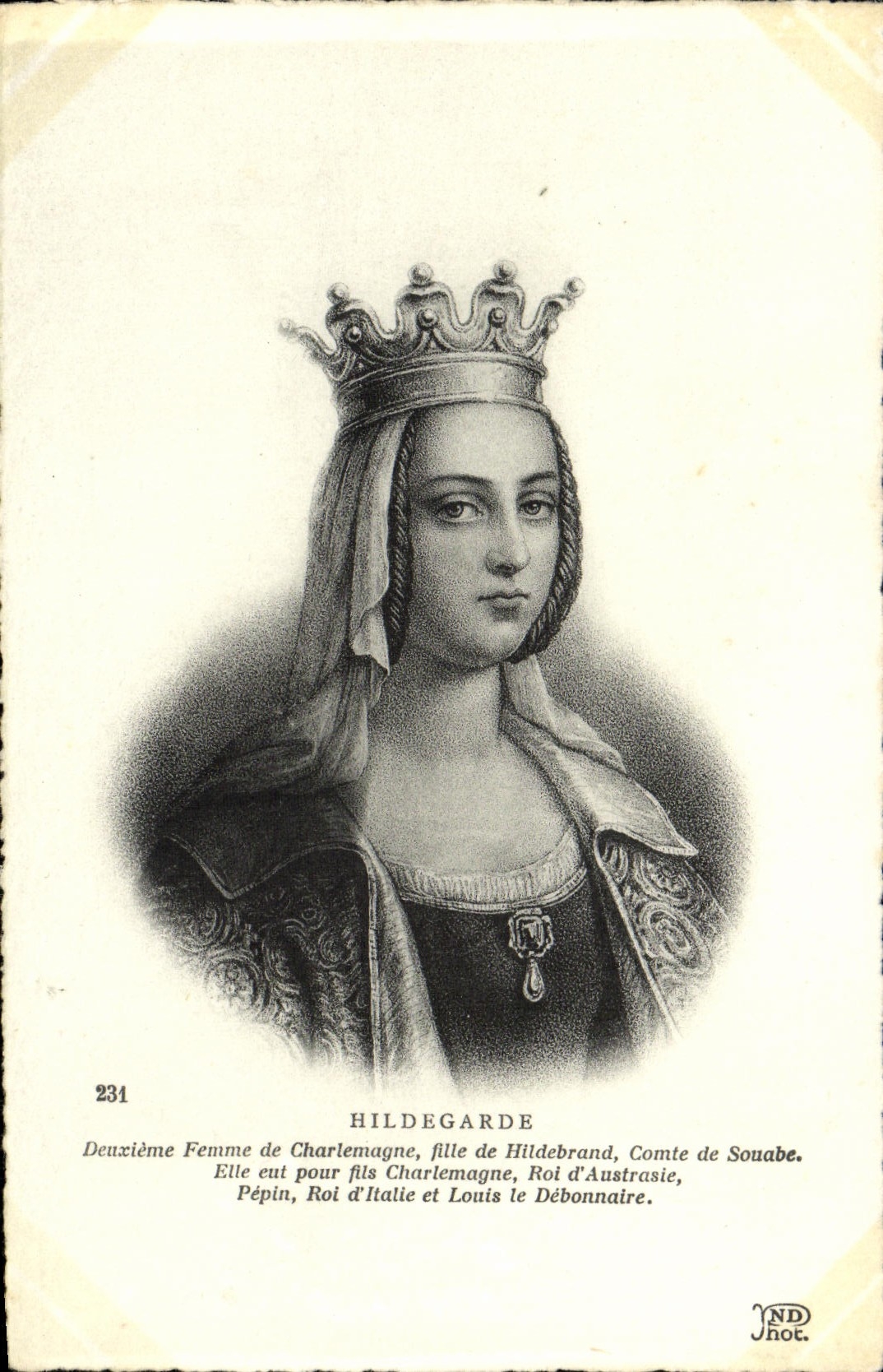 CPA Hildegarde Deuxieme Femme de Charlemagne