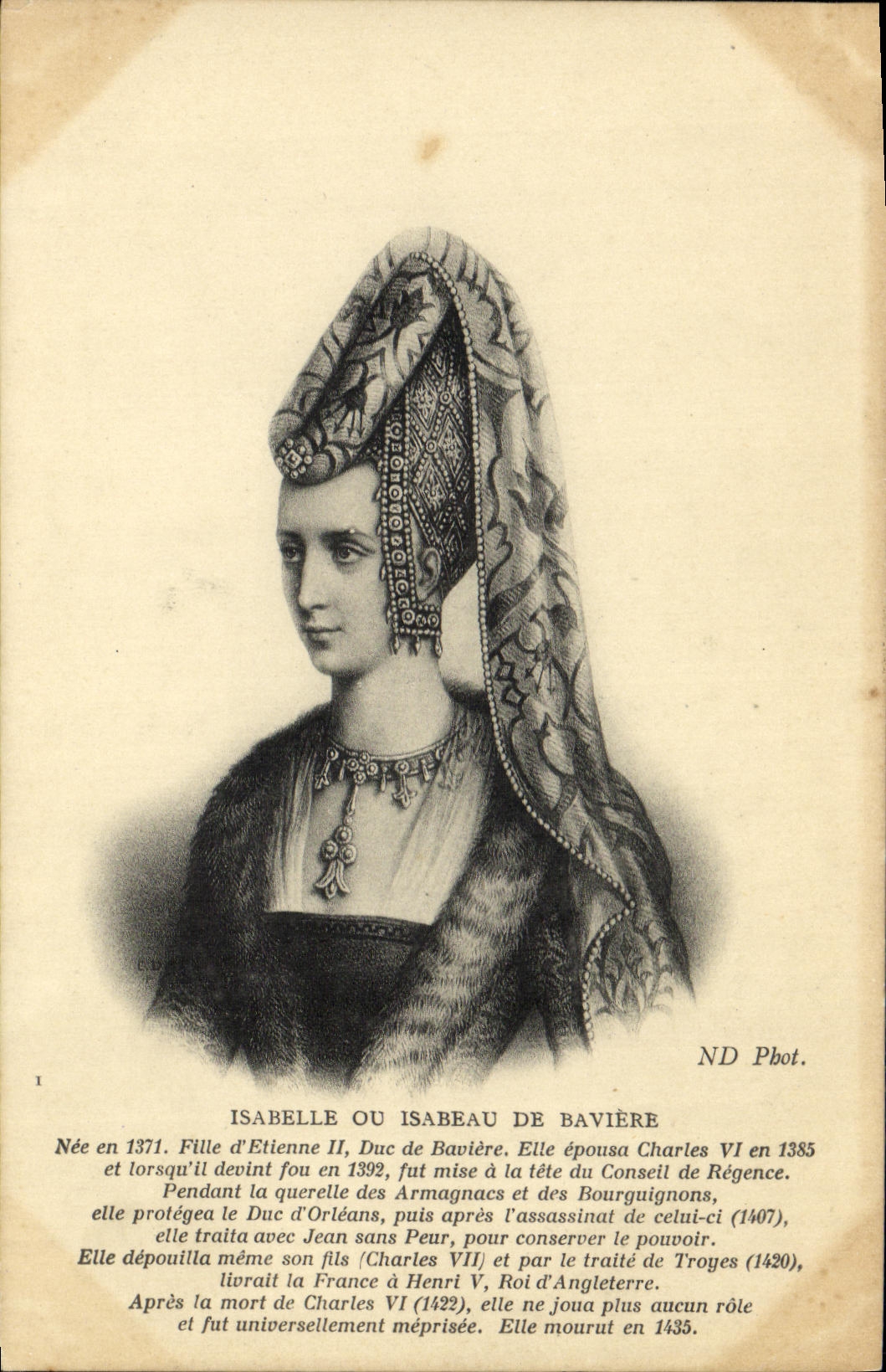 CPA Isabelle Ou Isabeau De Baviere