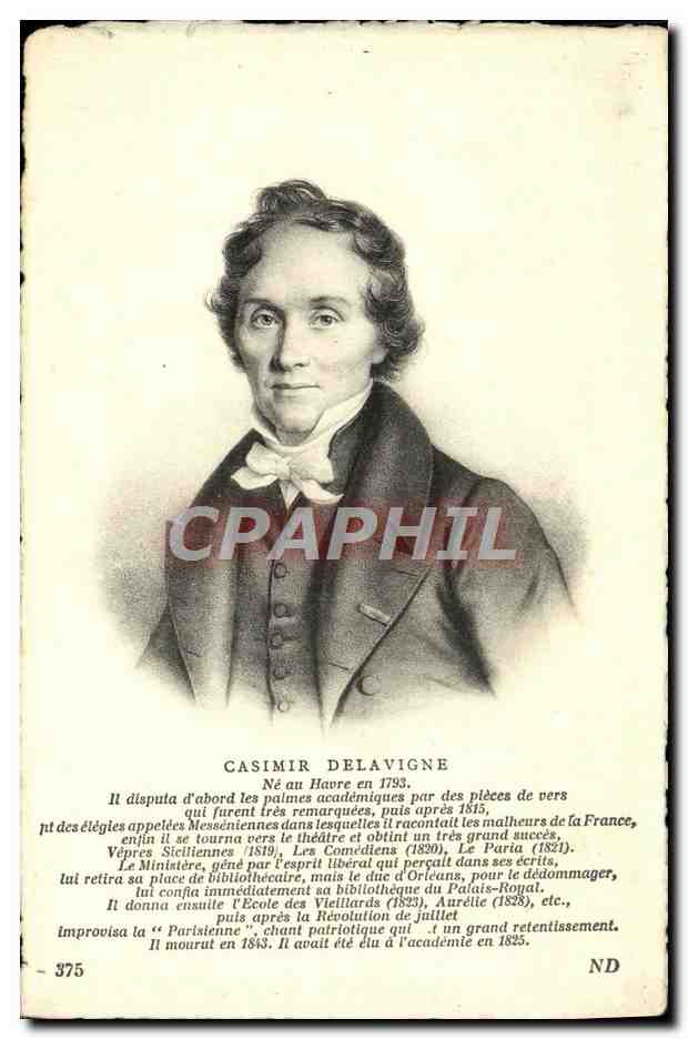 CPA Casimir Delavigne ne au Havre 1793