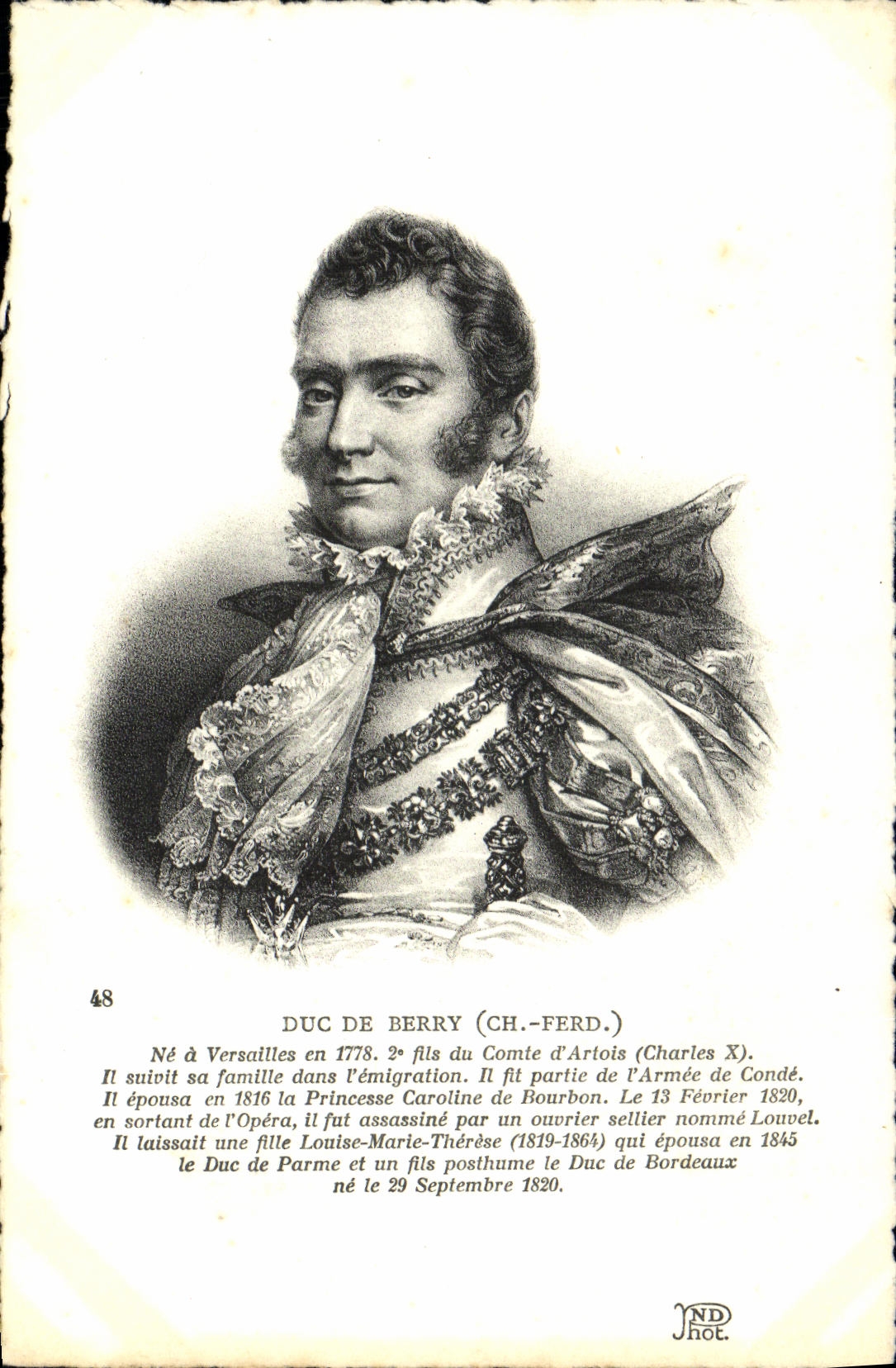 CPA Duc De Berry Ne a Versailles en 1778