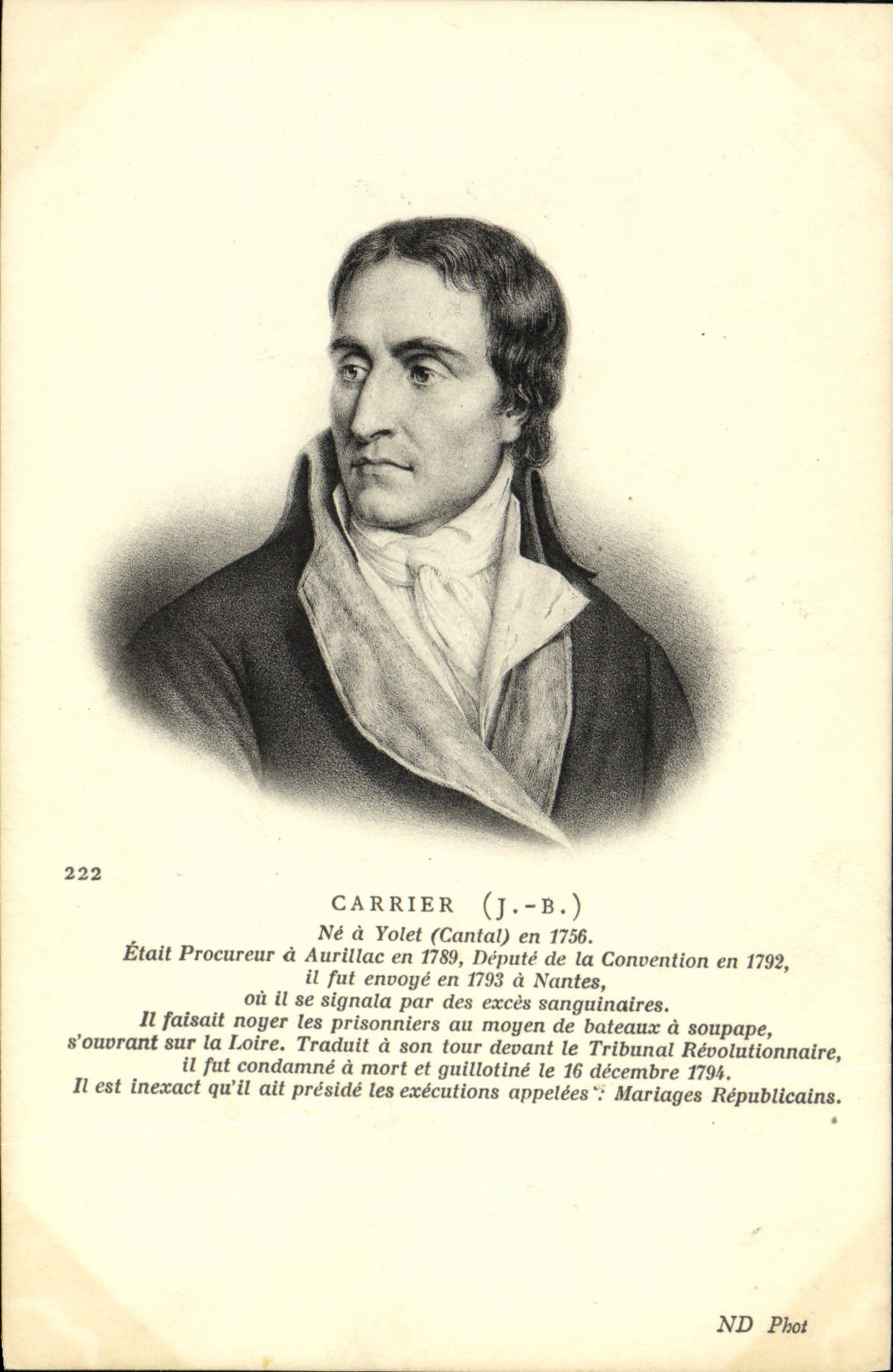 CPA Carrier ne a Yolet en 1756 Procureur a Aurillac