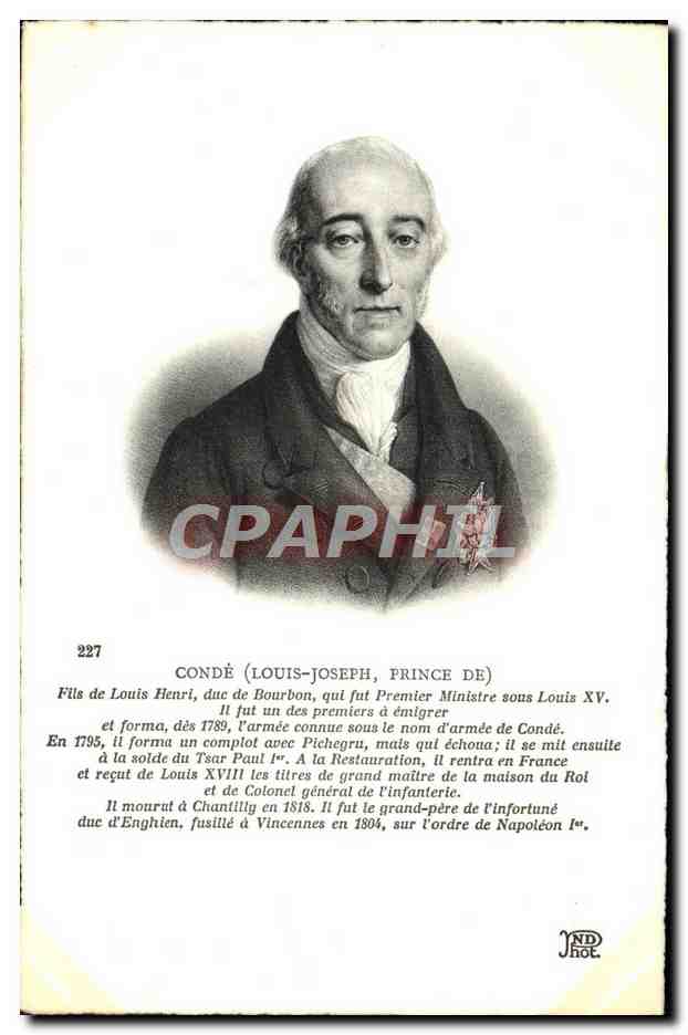 CPA Conde Fils de Louis Henri duc de Bourbon Qui Fut Premier Ministre