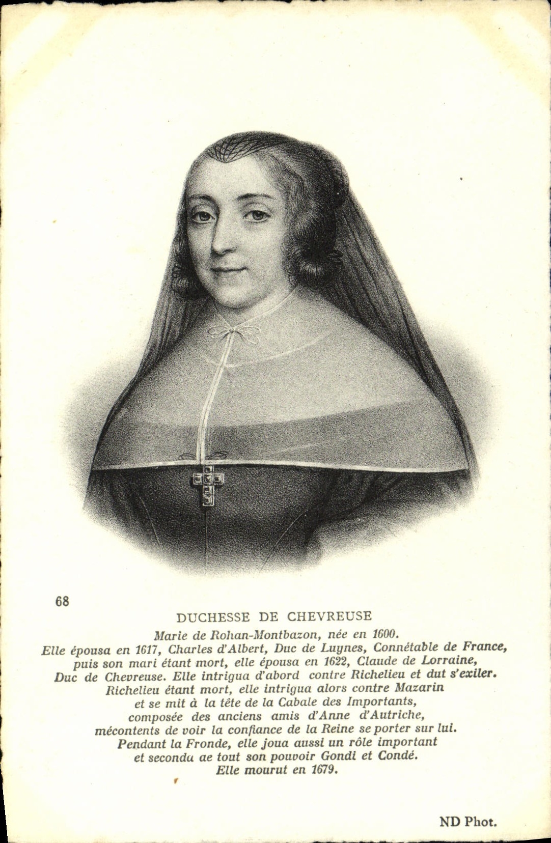 CPA Duchesse De Chevreuse Marie de Rohan Montbazon 