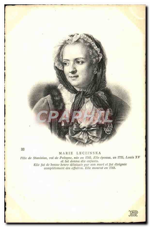 CPA Marie Leczinska Fille de Stanislas roi de pologne 1703 Louis XV 1768