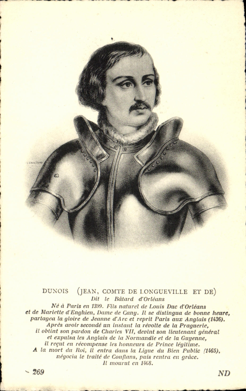 CPA Dunois Comte de Longueville Dit le Batard d'Orleans