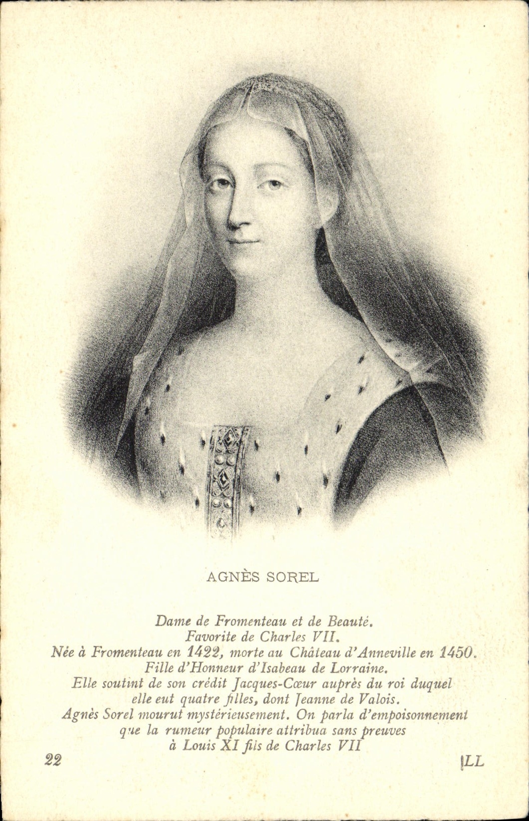 CPA Agnes Sorel Dame de Fromenteau et de Beaute Favorite de Charles VII