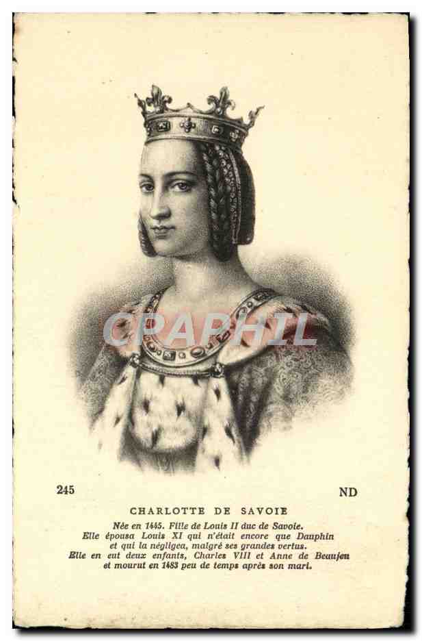 CPA Charlotte De Savoie Fille de Louis II de Savoie 