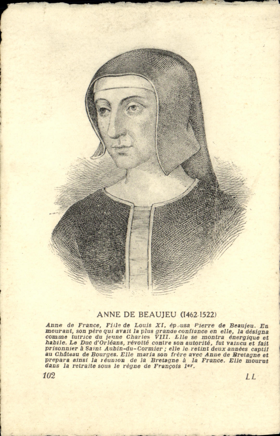 CPA Anne De Beaujeu Fille de Louis XI