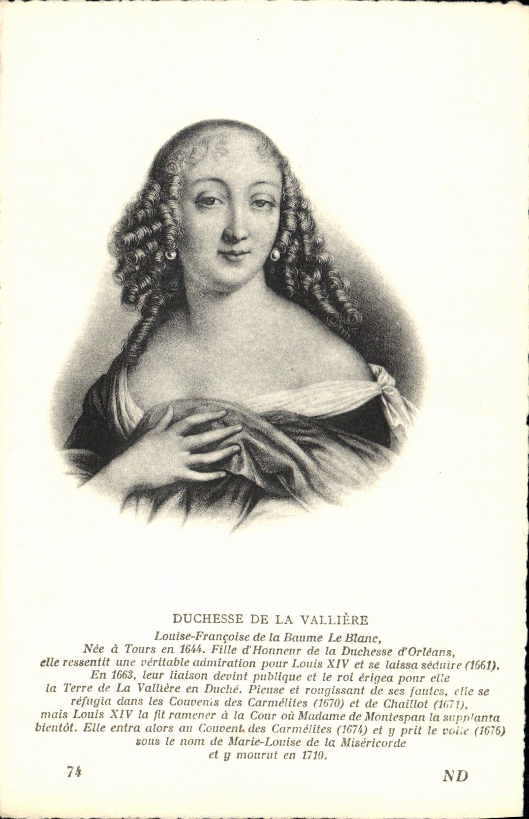 CPA Duchesse De La Valliere Fille d'honneur de la duchesse d'Orleans