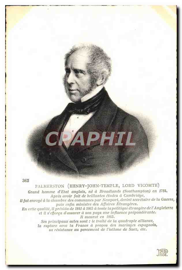 CPA Palmerston Homme d'etat anglais Broadlands
