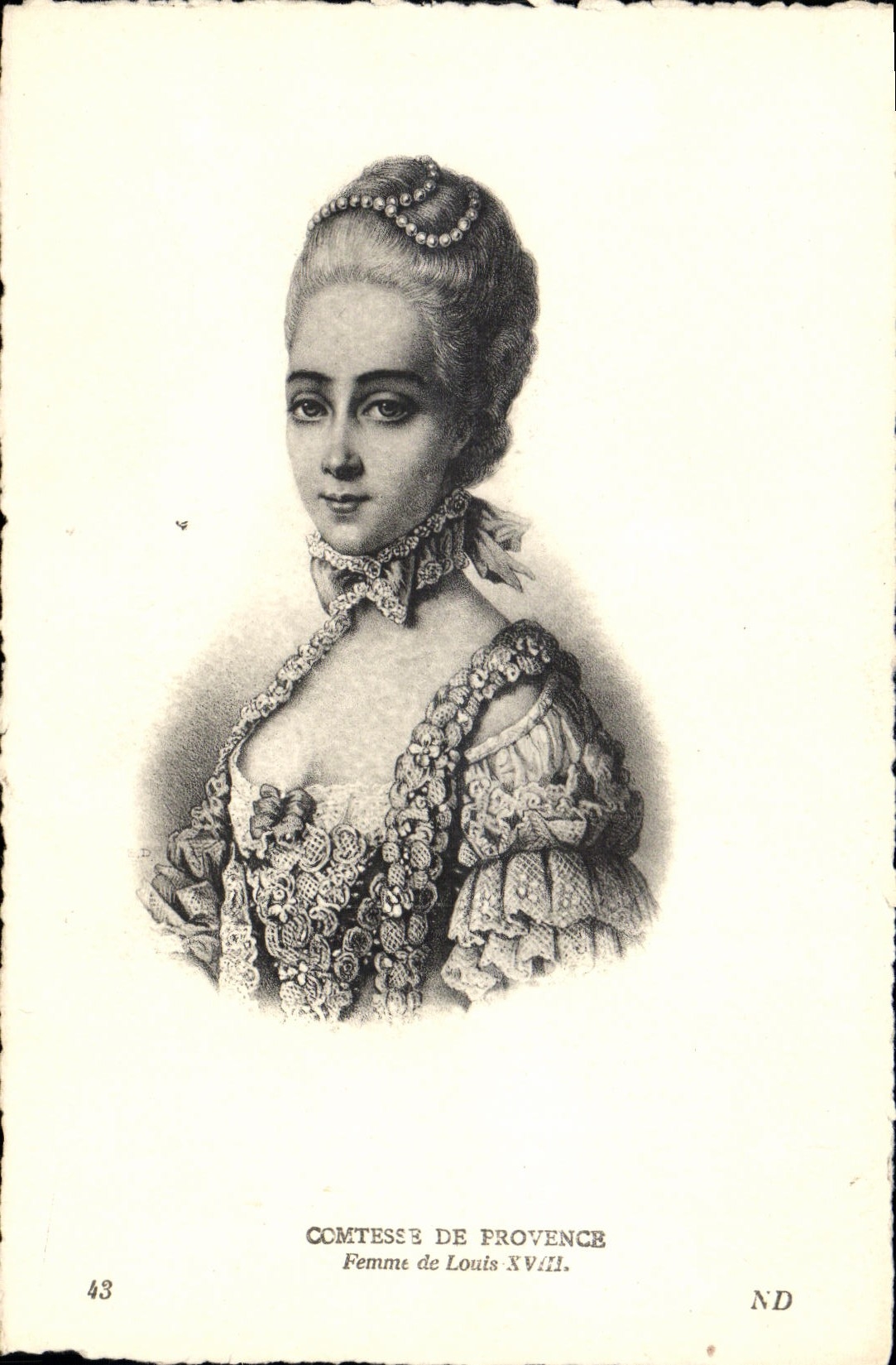 CPA Comtesse de Provence Femme de Louis XVIII