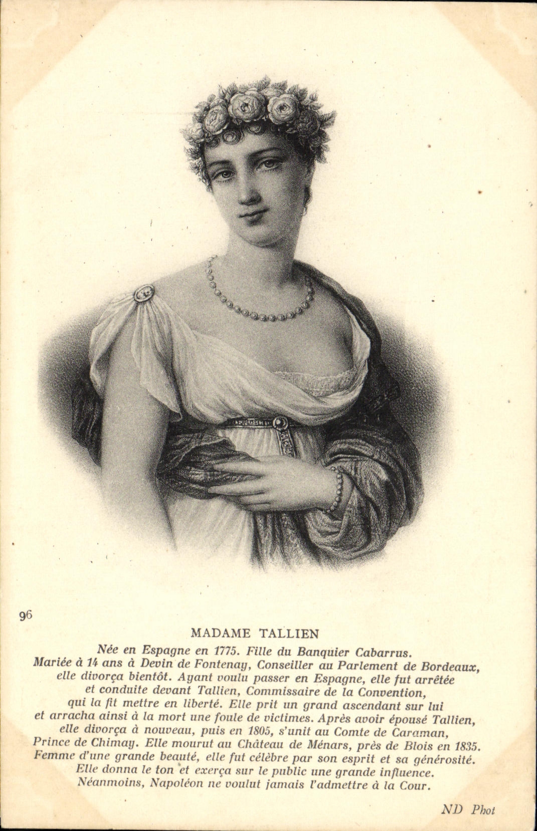 CPA Madame Tallien Fille du banquier Cabarrus 
