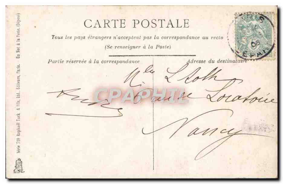 Femme assise au sol — scène de studio — Mignon, série 710-5 — Verso