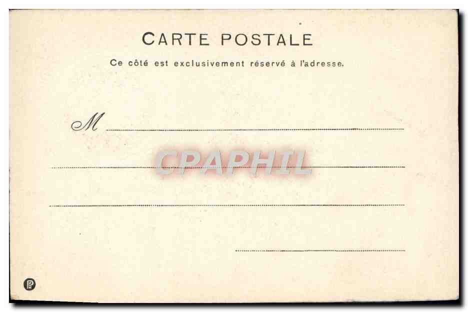 Jeune femme en voile — style Art nouveau — éditeur P, n° de série non visible — Reverso