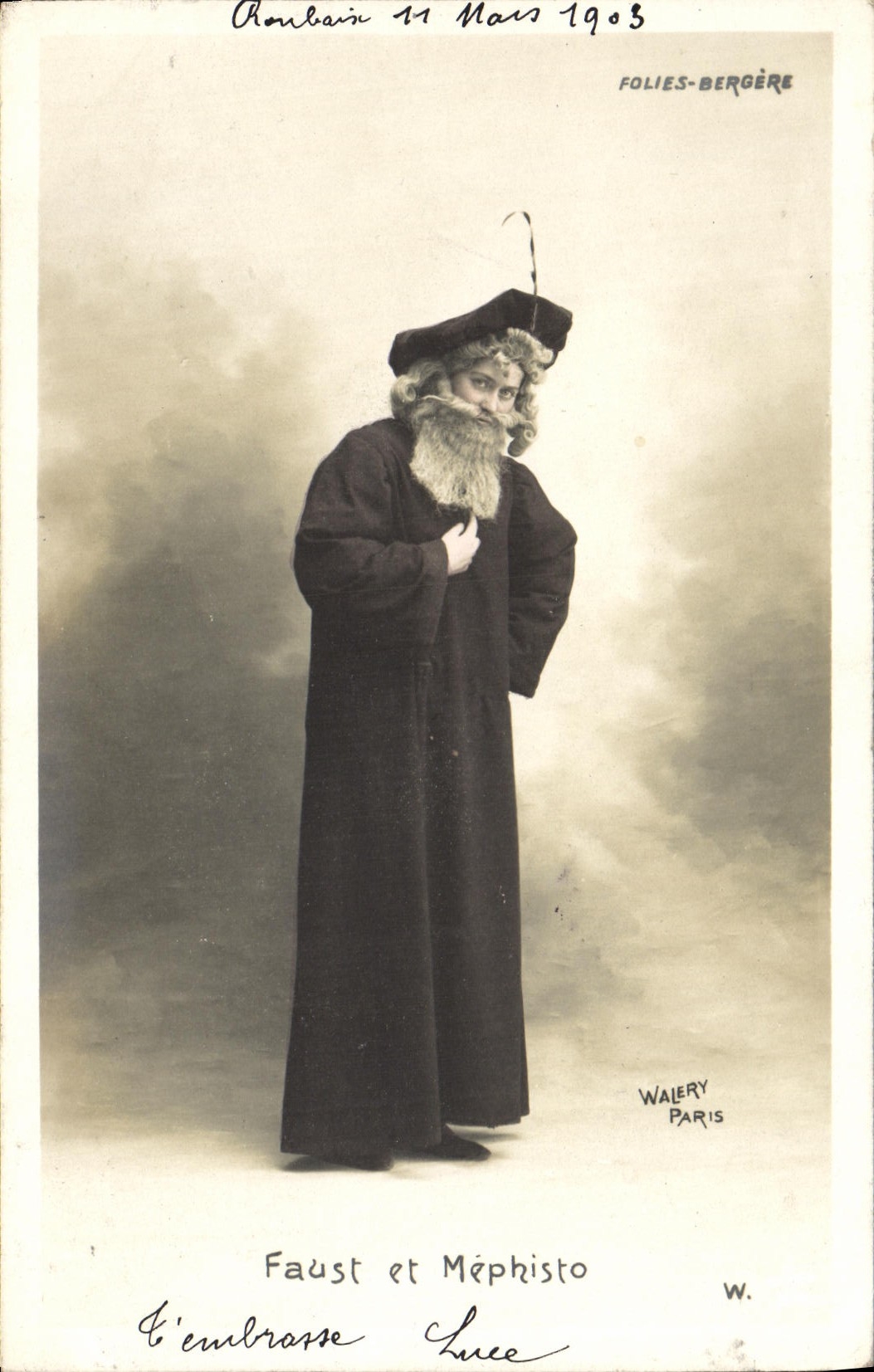 Faust et Mephisto — scène de la pièce — éditeur Walerÿ, Paris, n° W.