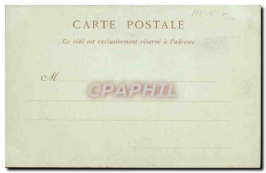 CPA Fantaisie Femme Theatre des Folies Dramatiques Le billet de Logement  — Verso