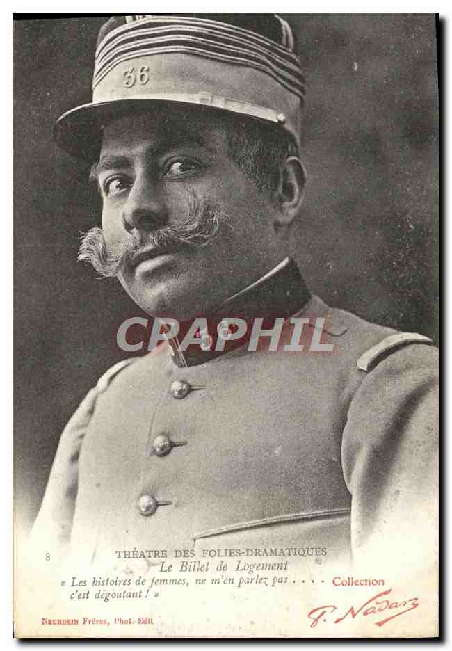 Soldat en uniforme — Théâtre des Folies-Dramatiques — Neurdein Frères, Phot.-Edit