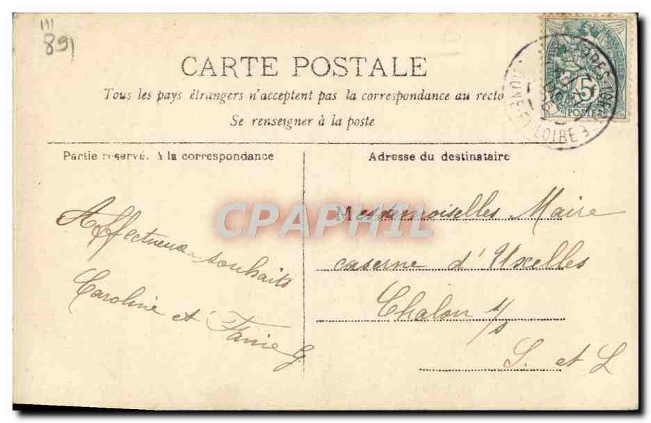 CPA Fantaisie Femme Enfant — Verso