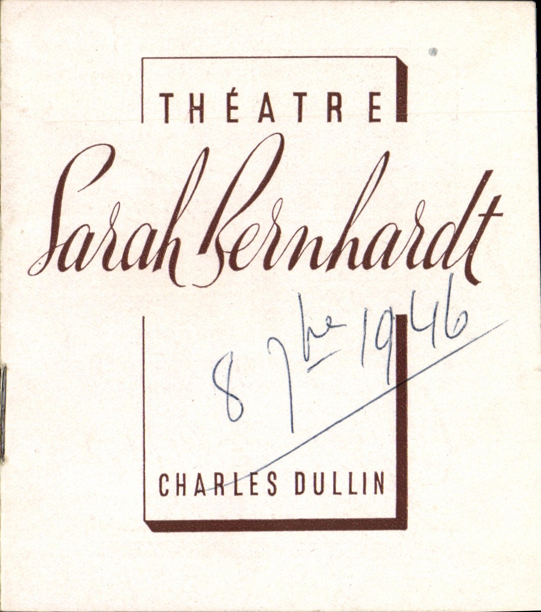 Livret Theatre Sarah Bernhardt Charles Dullin 1946