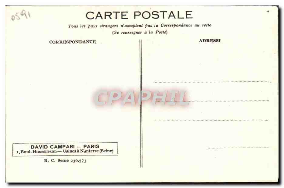 CPA Marcelle Chantal Publicite Campari — Rückseite