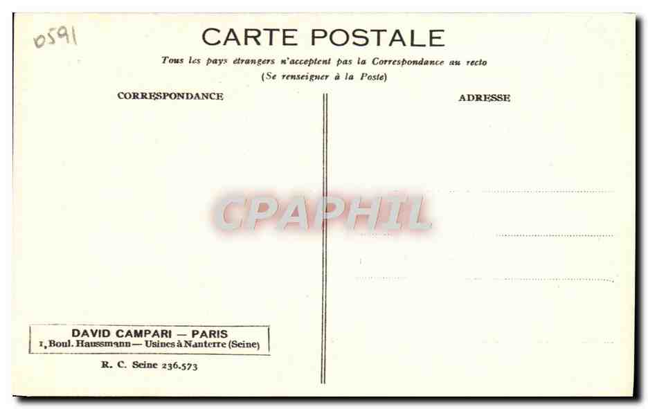 CPA Jeanne Helbling Publicite Campari — Back