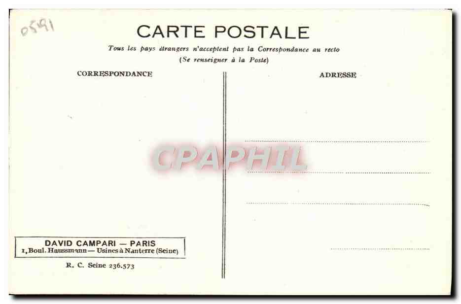 CPA Florelle Publicite Campari — Verso
