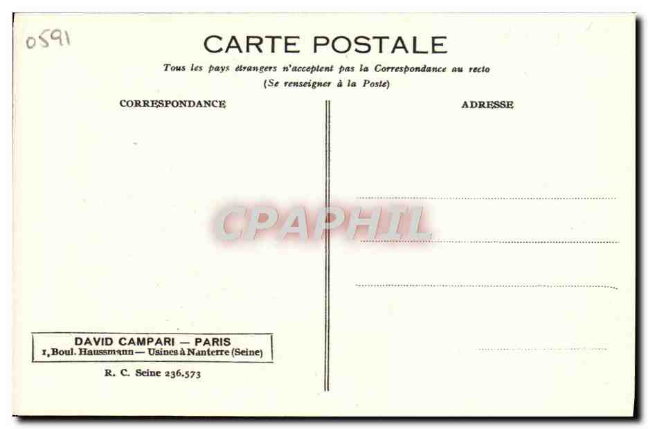 CPA Madeleine Renaud Publicite Campari — Rückseite