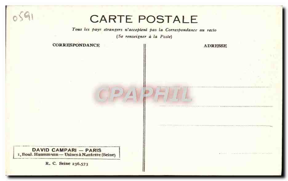 CPA A roanne Publicite Campari — Rückseite