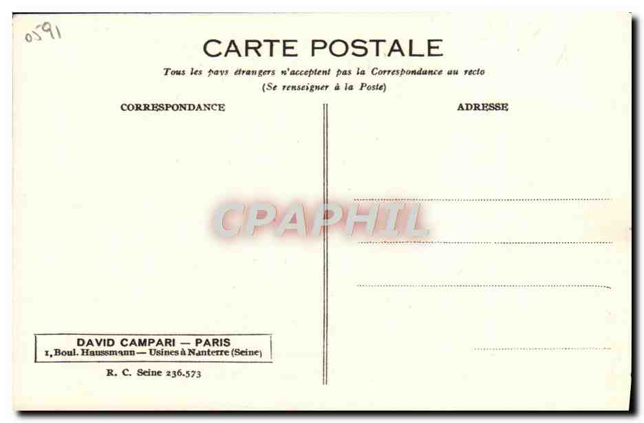 CPA Alibert Publicite Campari — Verso
