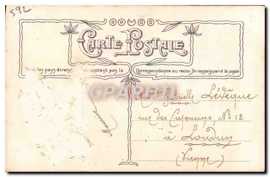 Femme en robe de Renaissance — Corciade — Éditeur : Grisonnière, n° 3377 — Verso