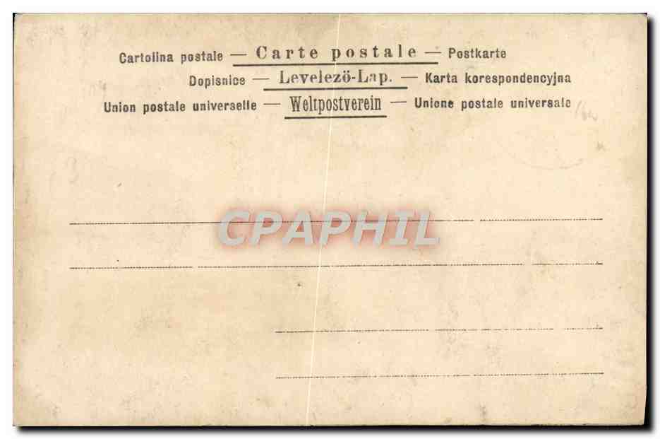 Femme en robe sombre et écharpe brodée — portrait — Union postale universelle — Verso