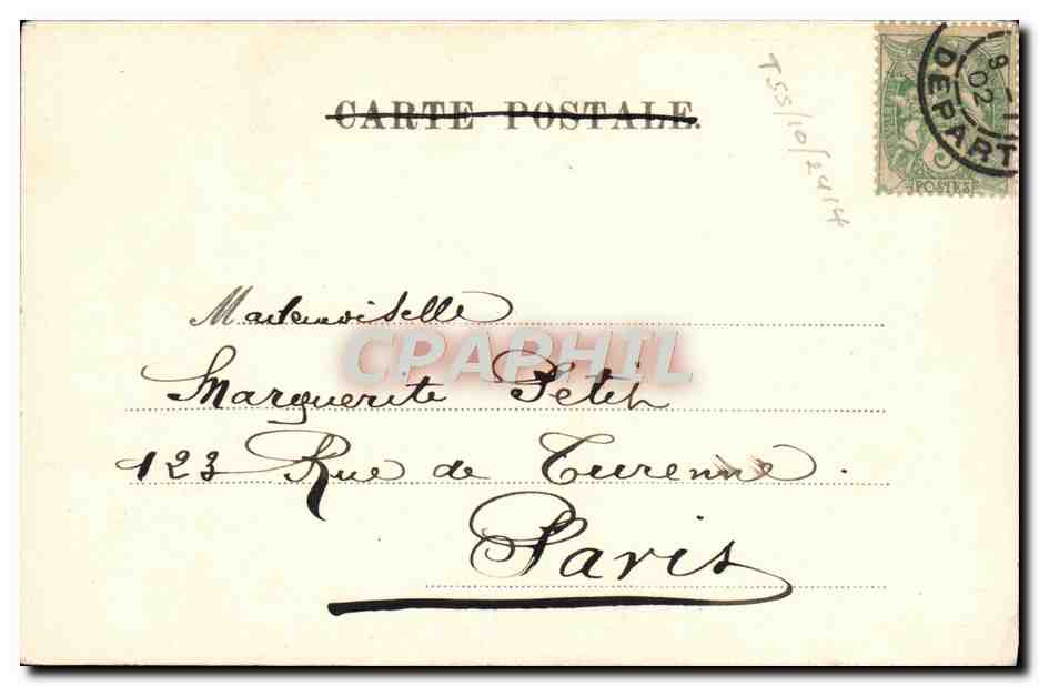 Sarah Bernhardt — Cyrano de Bergerac — Jaucat 1902 — Rückseite