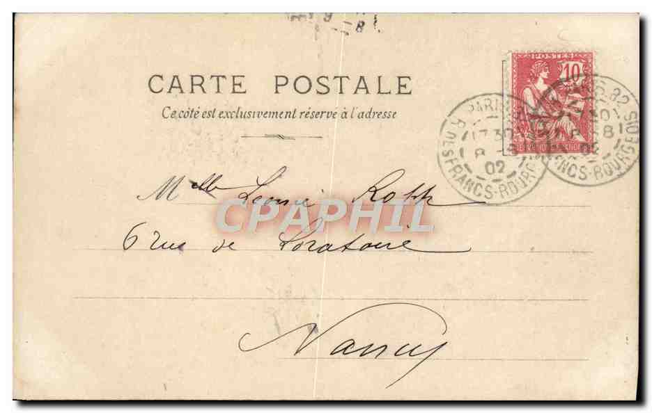 CPA Fantaisie Sarah Bernhardt  — Verso