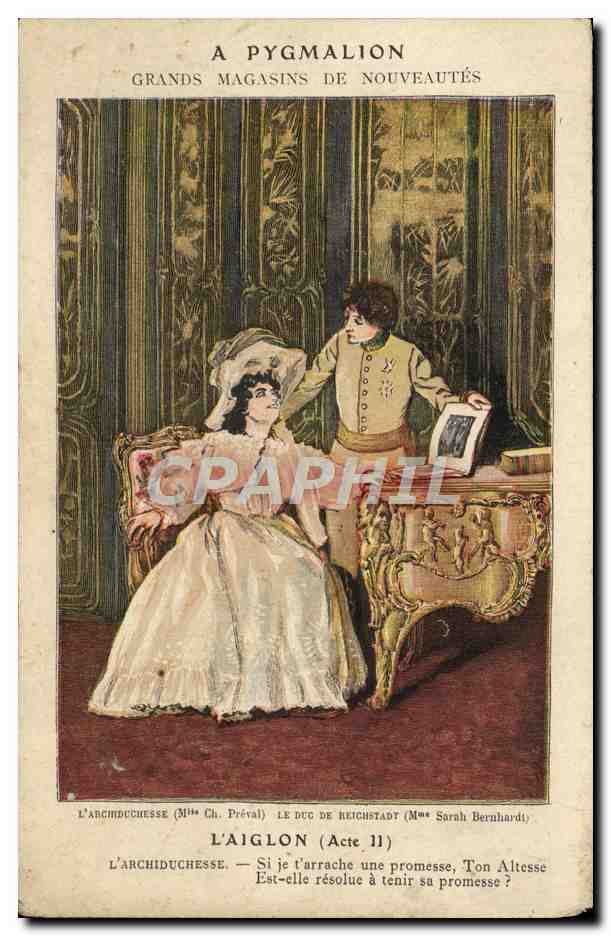 CPA Fantaisie Sarah Bernhardt L'aiglon