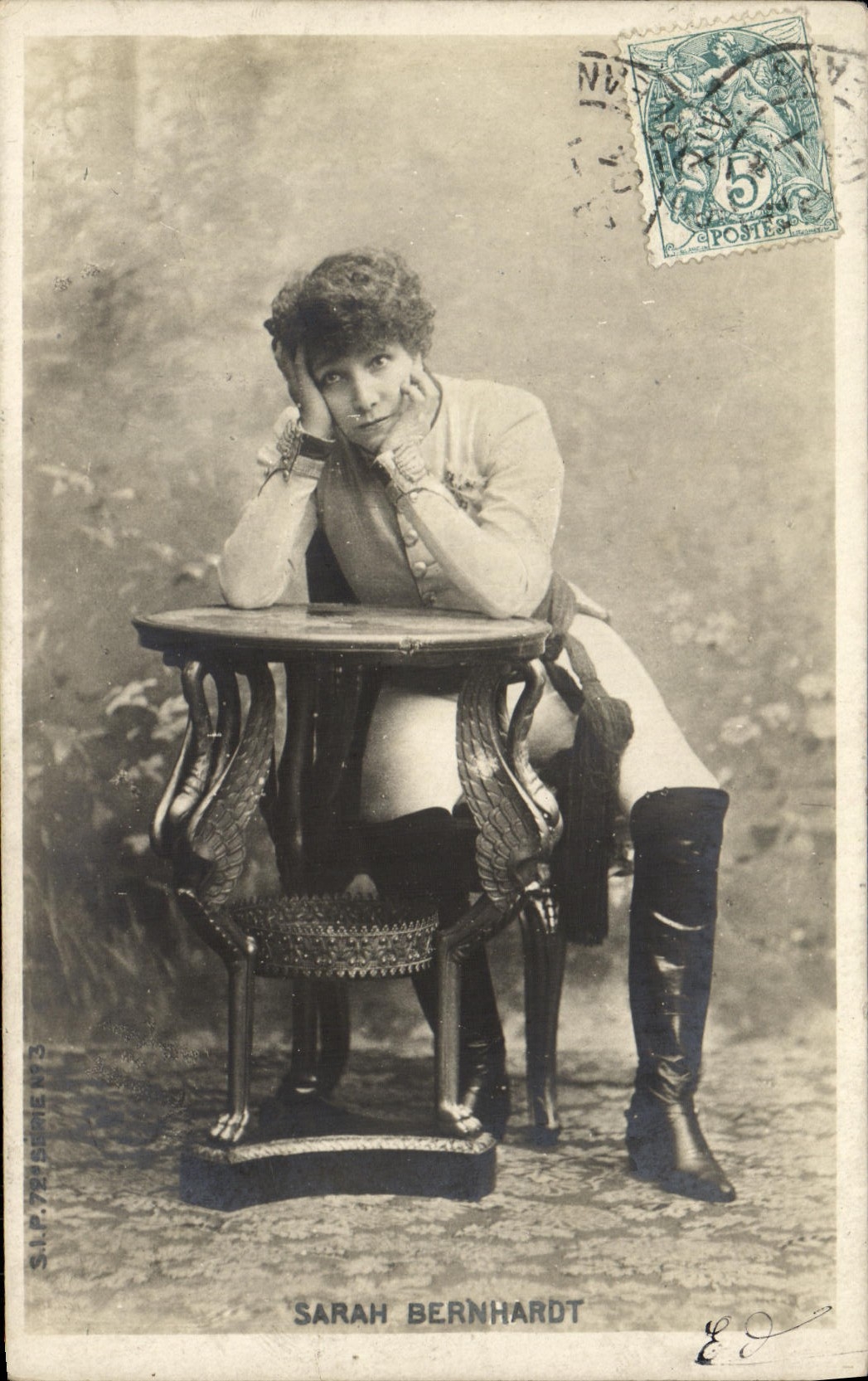 CPA Fantaisie Sarah Bernhardt L'aiglon