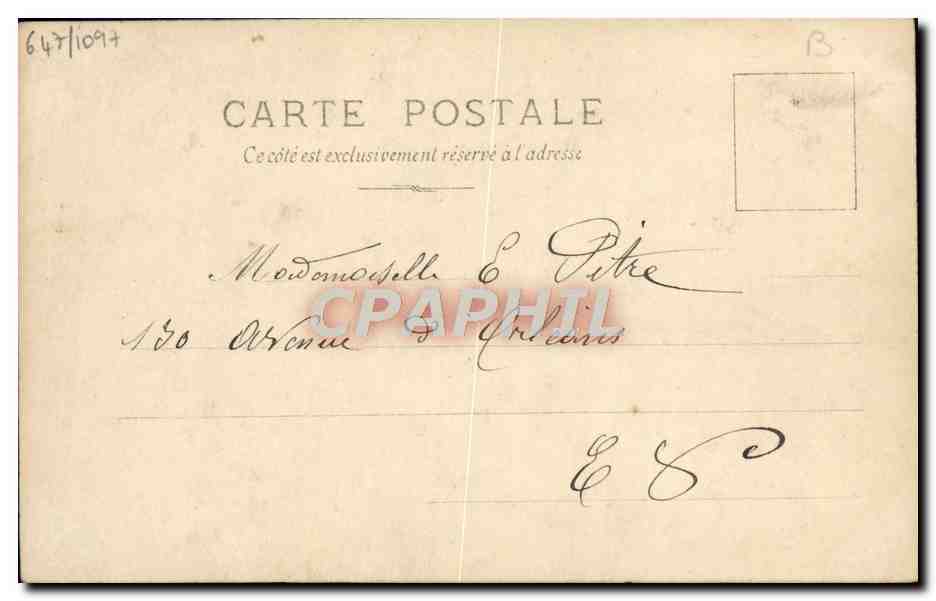 CPA Fantaisie Sarah Bernhardt L'aiglon — Rückseite